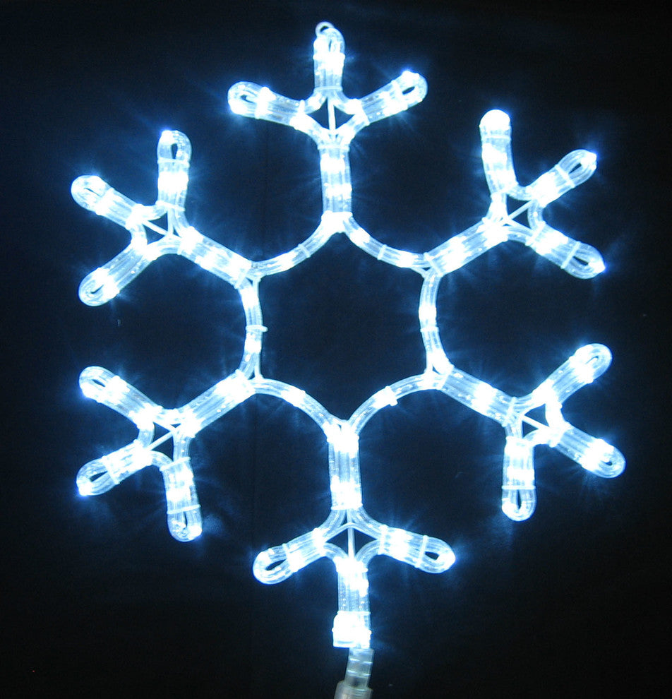 36" Pure White LED Snowflake