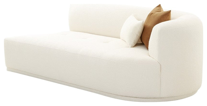 Fickle Cream Boucle Modular Right Arm Facing Loveseat
