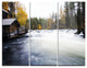 "Flowing River and Aged Watermill" Photo Metal Wall Art, 3 Panels, 36"x28"