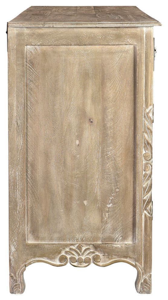 Delaney Carved Sideboard, Warm Stone Gray