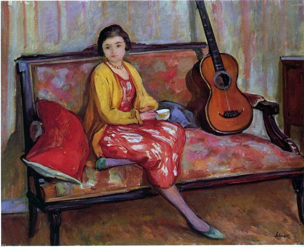Henri Lebasque Nono and a Guitar Wall Decal