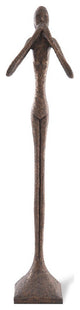 Speak No Evil Skinny Sculpture, Bronze, Large