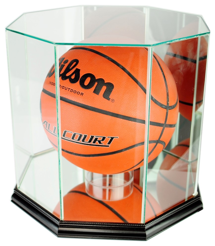 Octagon Basketball Display Case, Black