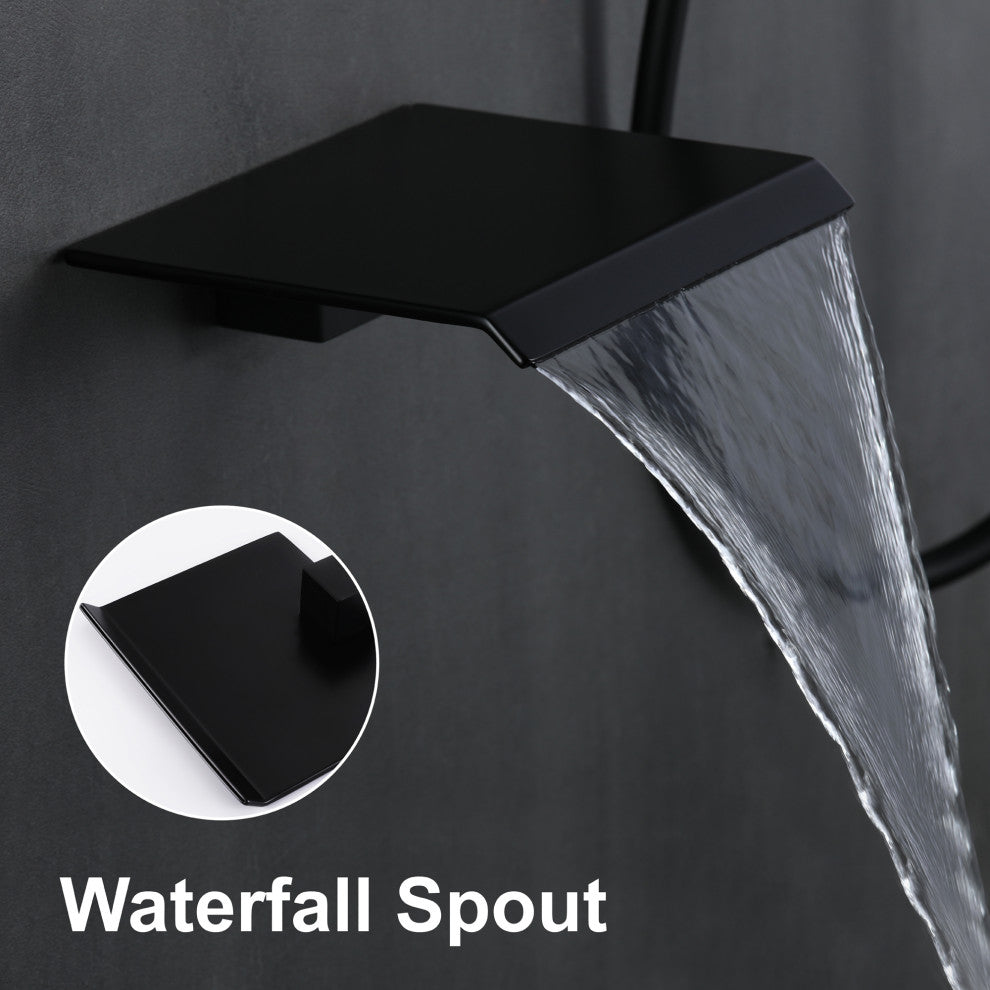 Wellfor Shower Faucet Set, 12" Rain Shower Head With Handheld Combo Set