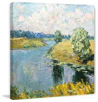 "River Runs Through" Painting Print on Wrapped Canvas, 24x24