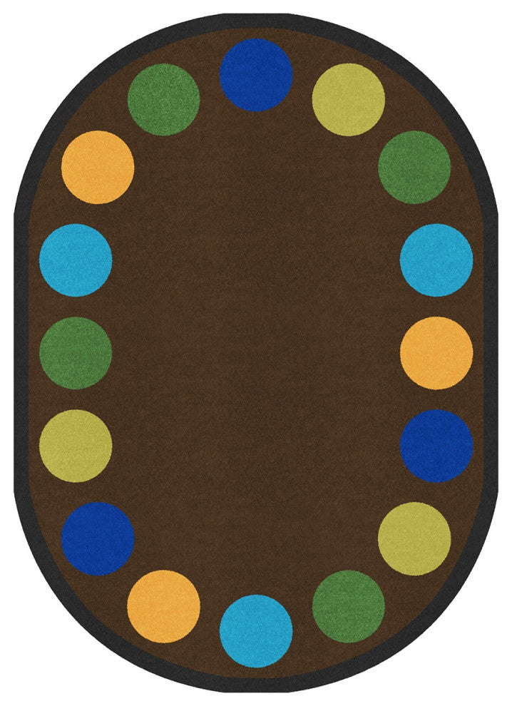 Lots of Dots 7'8" X 10'9" Oval Area Rug, Color Earthtone