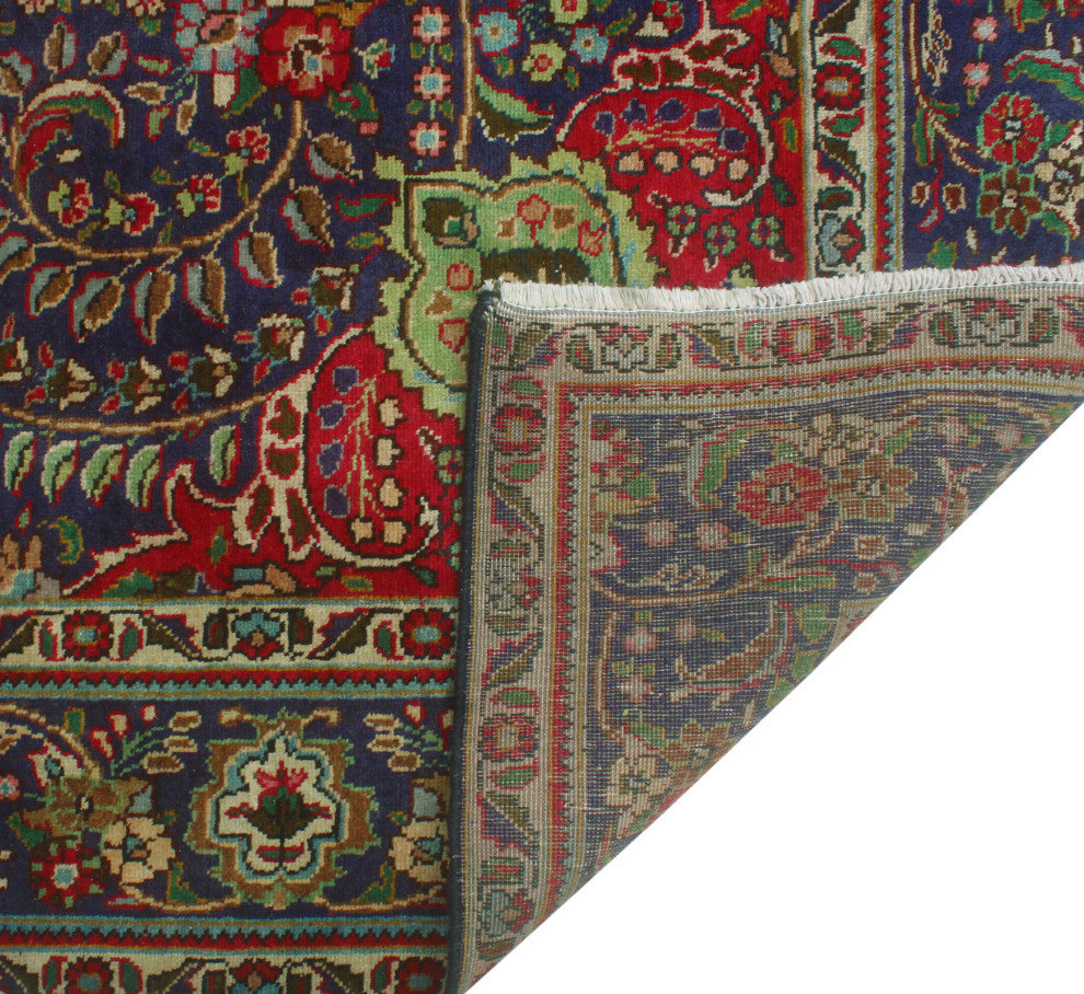 Fine Vintage Distressed Raedpath Navy/Beige Rug, 6'9 x 9'6