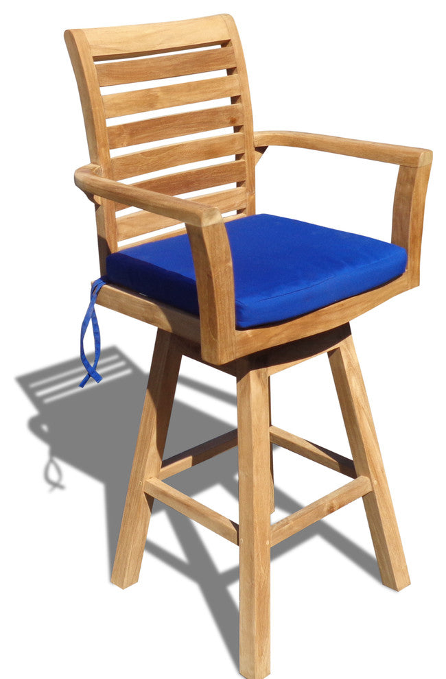 The St. Moritz Grade A Teak Swivel Bar Chair