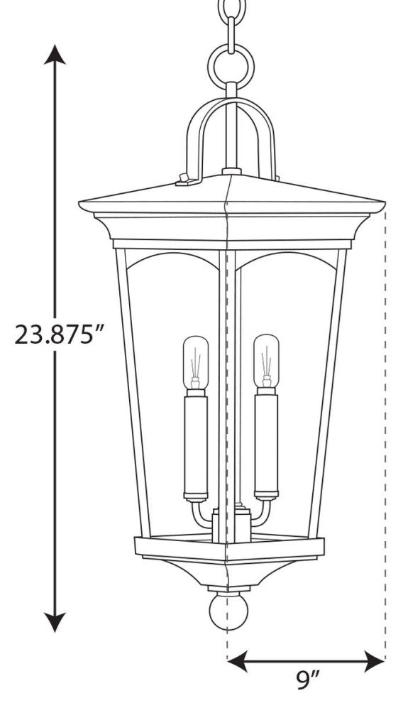 Chatsworth Collection Black 2-Light Hanging Lantern