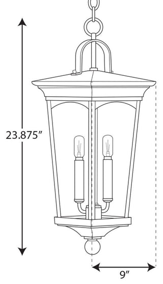 Chatsworth Collection Black 2-Light Hanging Lantern