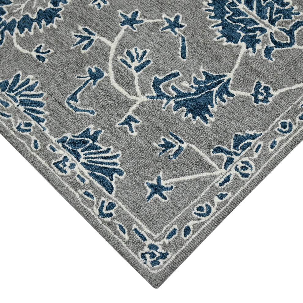 Romania Hope Area Rug, Gray, 8' x 10', Floral