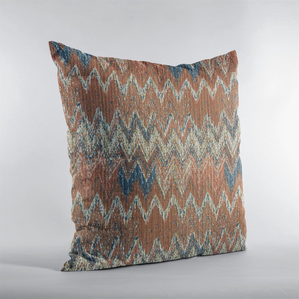 Plutus Multi-Color Wave Chevron Luxury Throw Pillow, 16"x16"