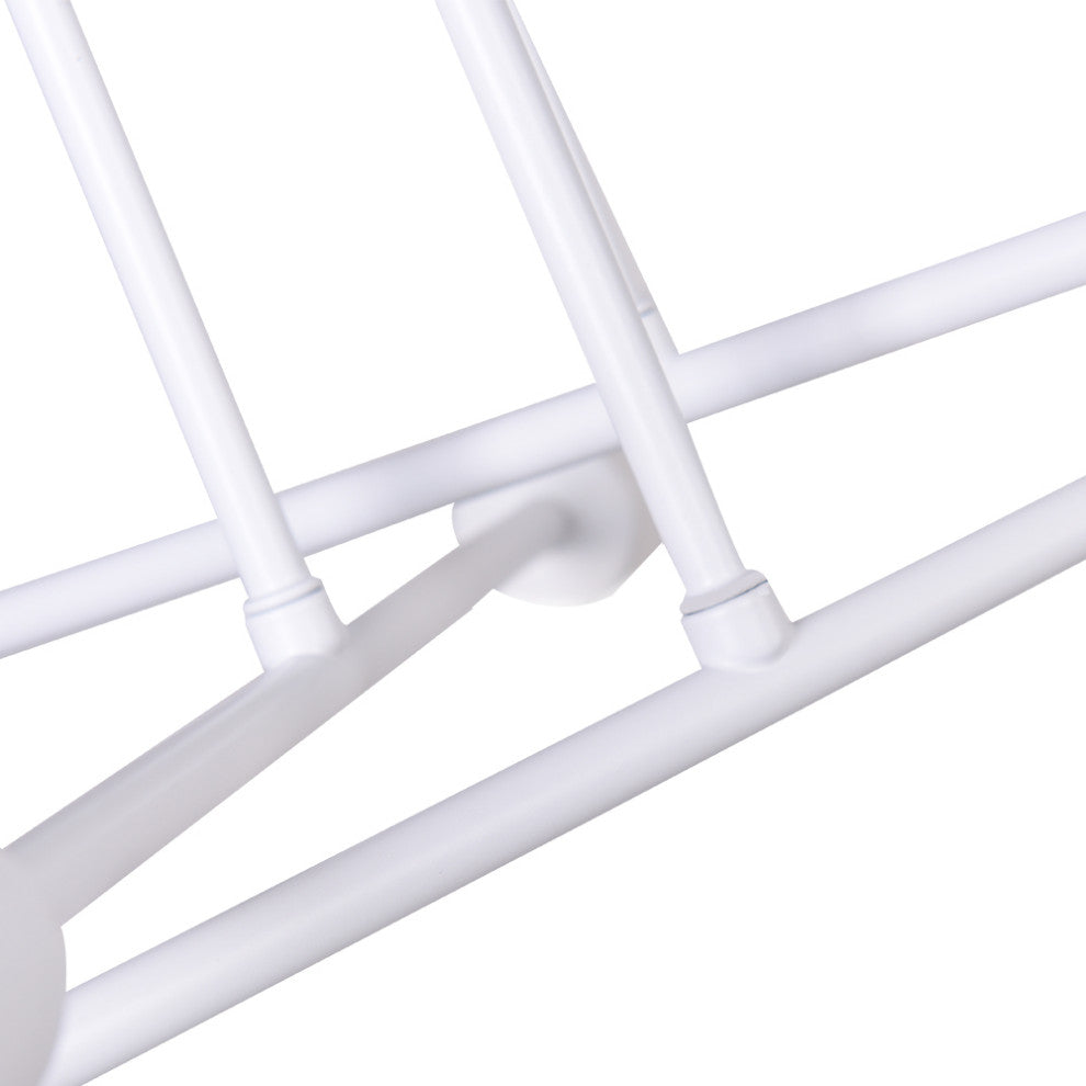 6 Light Sputnik Linear Semi Flush Mount Light, White