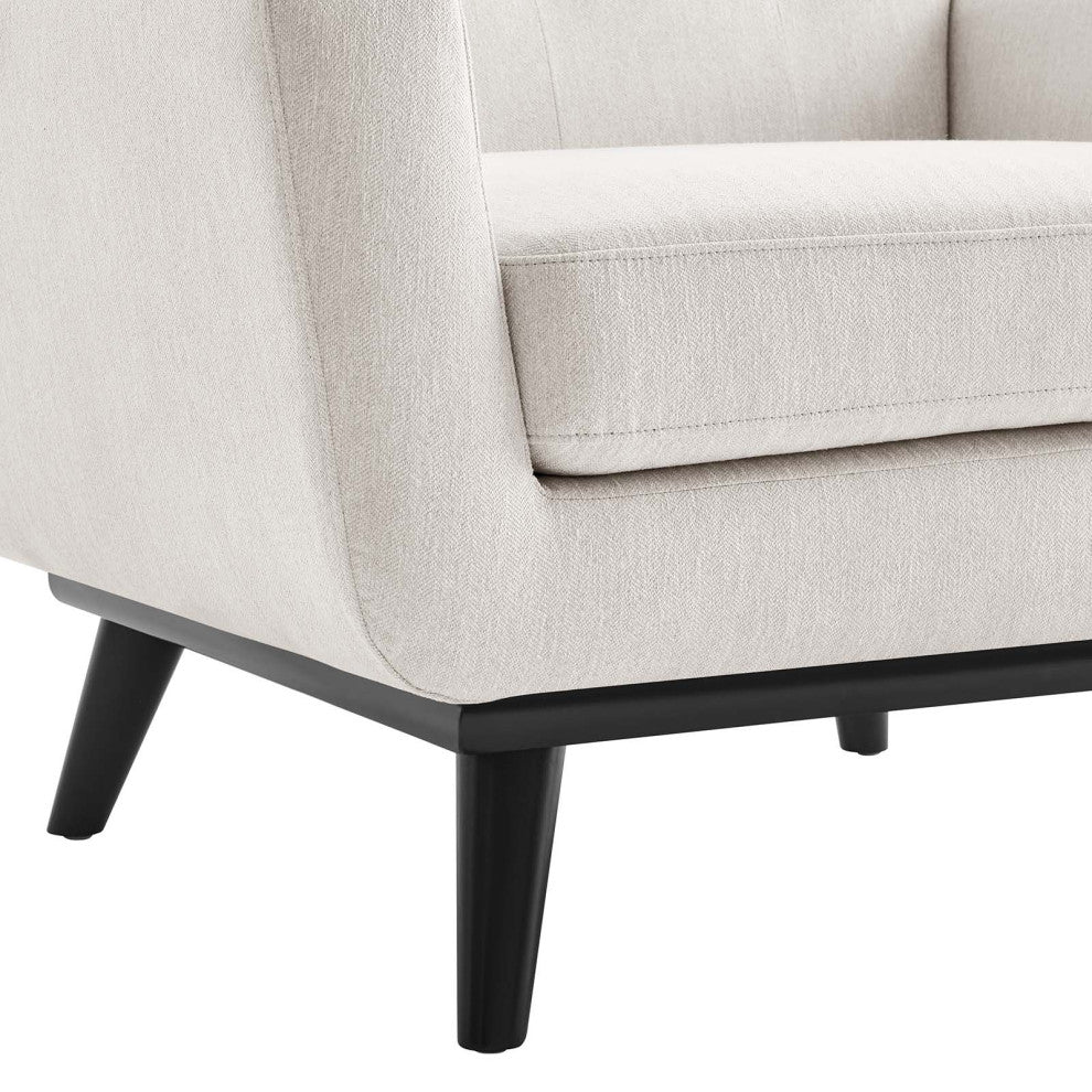 Engage Herringbone Fabric Armchair, Ivory