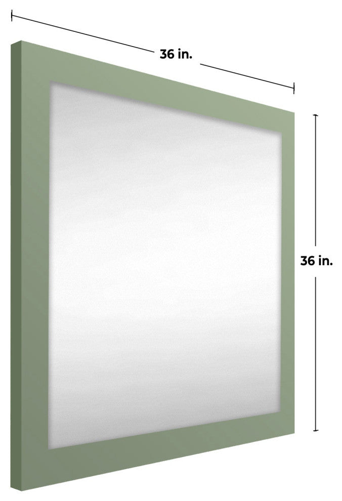 36"x36" Pop of Color Wall/Floor Mirror Art, Sage Green