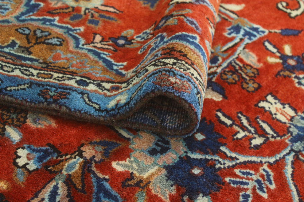 Fine Vintage Distressed Adom Rust/Blue Rug, 5'4x7'9