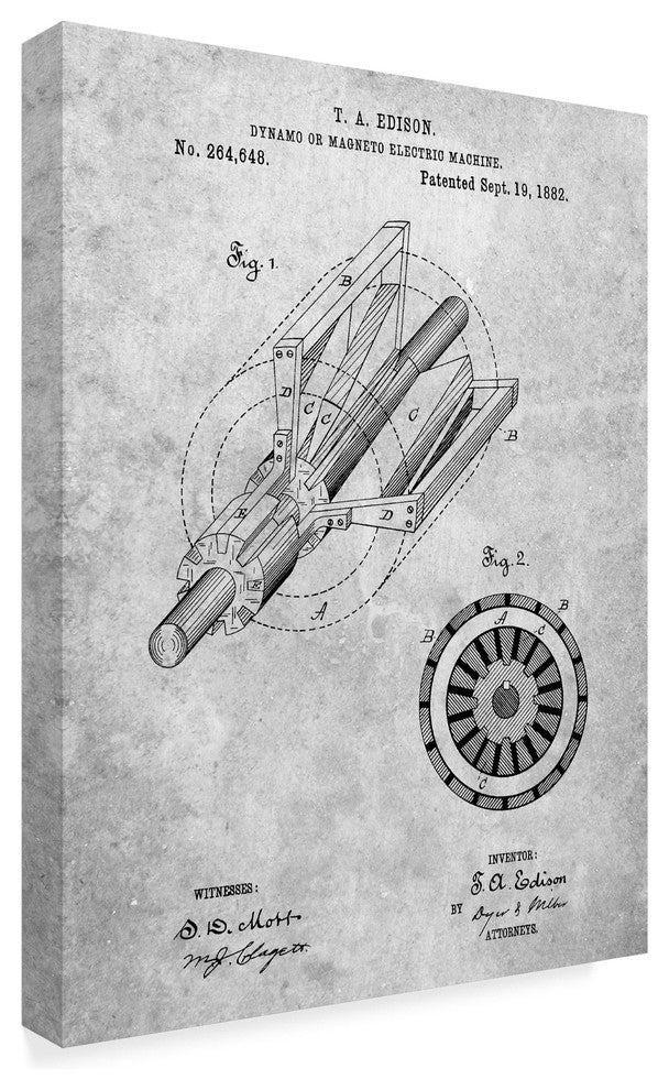 "Edison Dynamo Electrical Generator" by Cole Borders, Canvas Art, 19"x14"