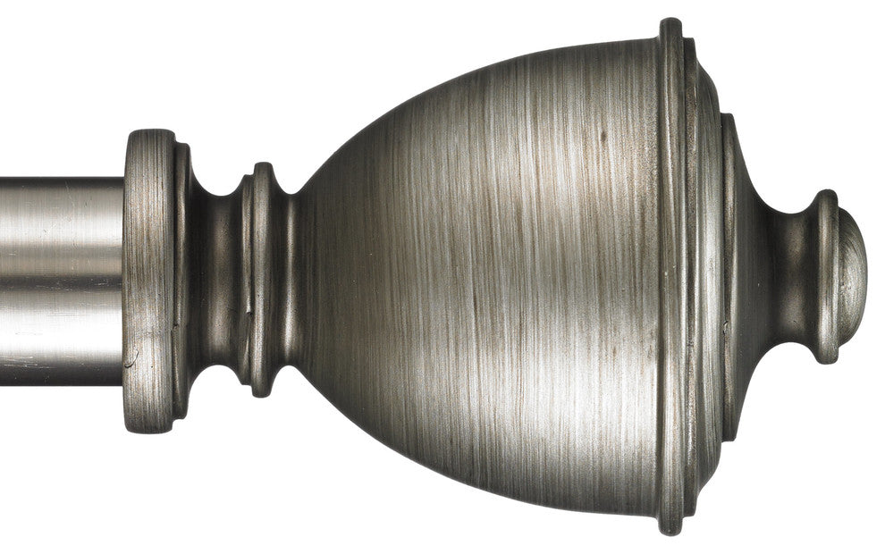 Muskoka Non-Telescoping Curtain Rod, Antique Silver, 120''