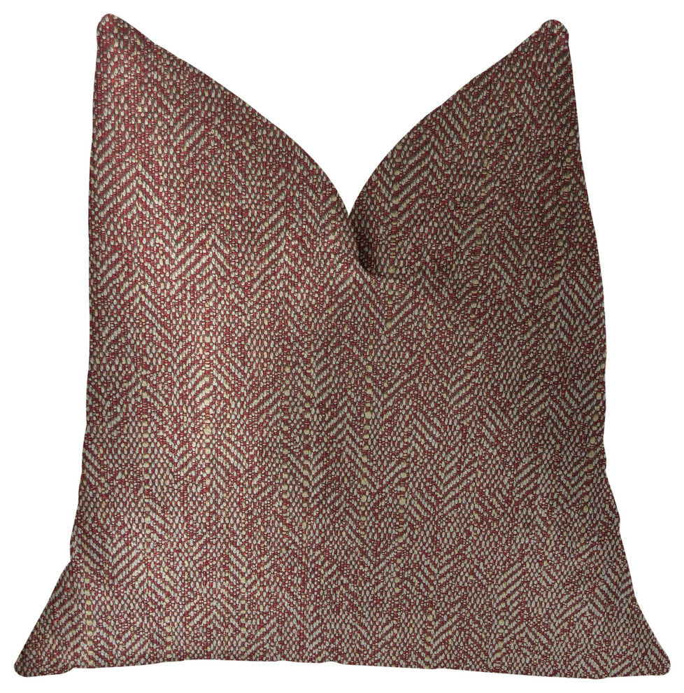 Antoinette Red and Gold Luxury Throw Pillow, 20"x36" King