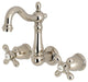 Kingston Brass 8" Center Wall Mount Bathroom Faucet, Polished Nickel