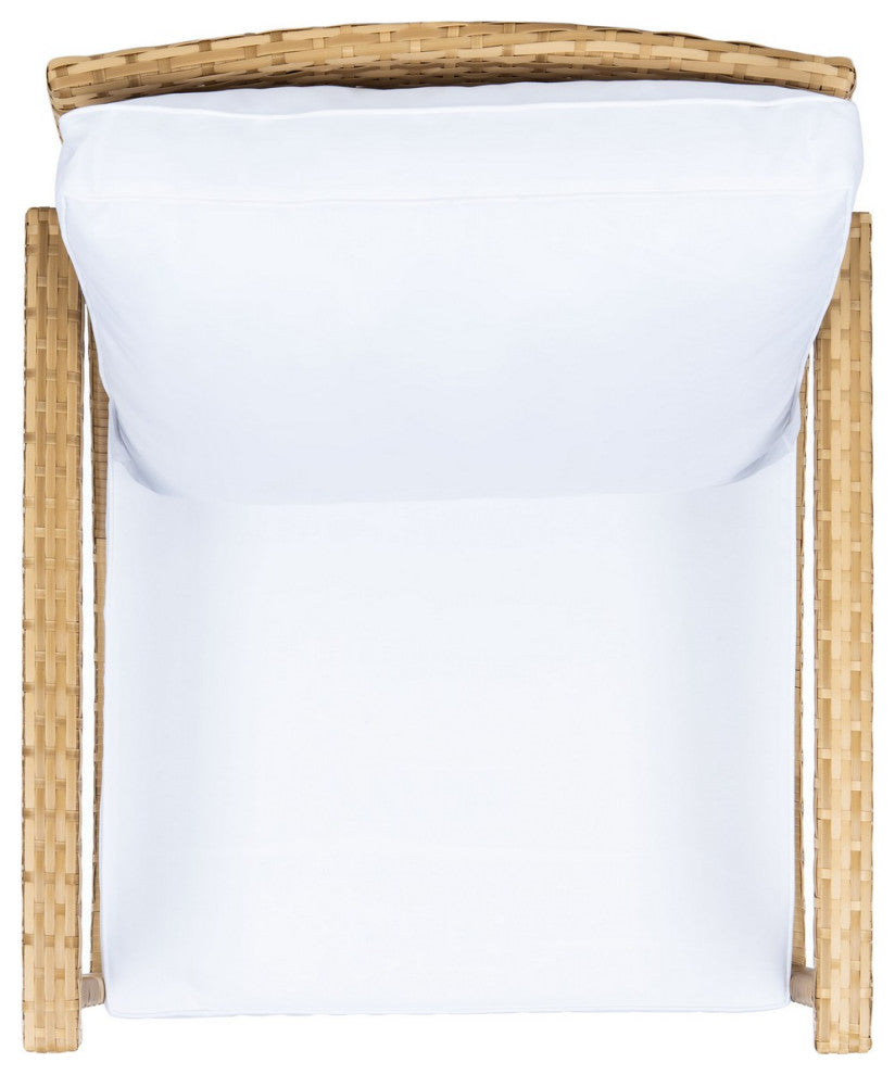 Safavieh Outdoor Daire Rocking Chair Natural/White Cushion