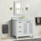 43" Single Vanity, White Finish With White Carrara