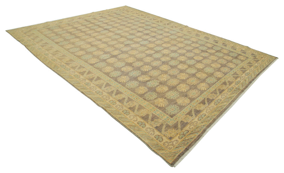 Rug N Carpet - Hand-Knotted Oriental 8' 10" x 11' 8" Unique Oushak Area Rug
