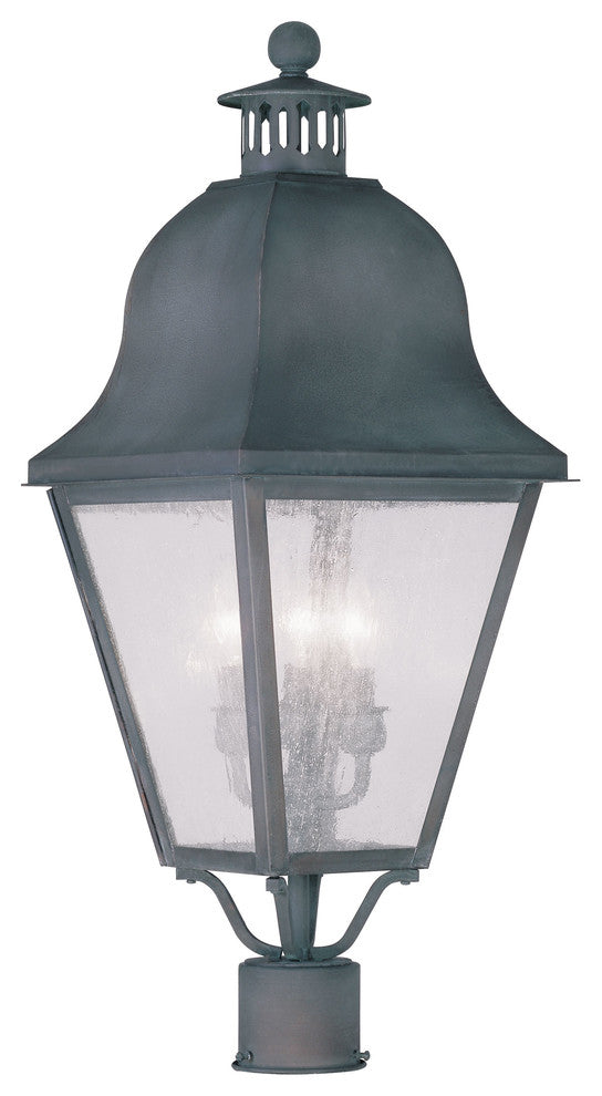 Livex Lighting 3 Light Charcoal Outdoor Post Lantern - 2556-61