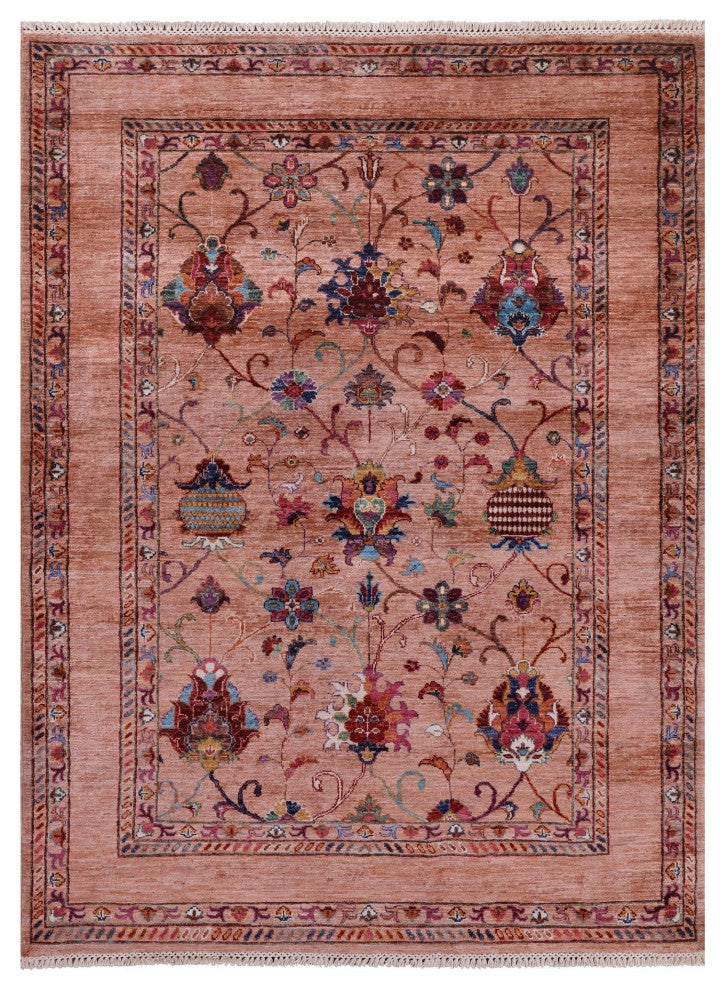 Persian Tabriz Handmade Wool Rug 5' 0" X 6' 9" Q10084