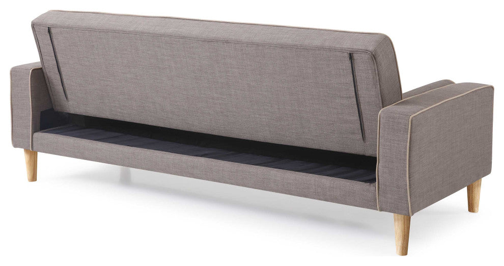 Andrews 85 in. W Flared Arm Polyester Straight Sofa, Gray