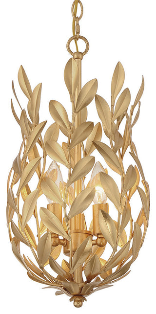 Crystorama Lighting Group 563 Broche 3 Light 10"W Taper Candle - Antique Gold