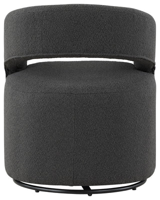 Mindy Boho Boucle Upholstered Swivel Accent Barrel Chair, Gray