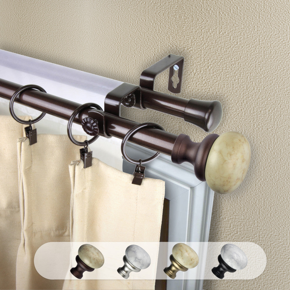 Creola 13/16" Double Curtain Rod Cocoa
