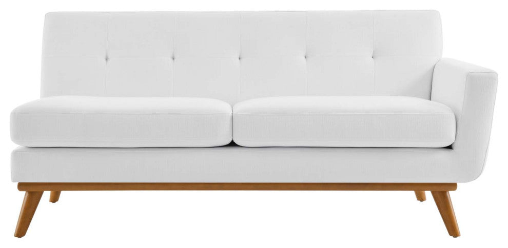 Engage Right-Arm Upholstered Fabric Loveseat White