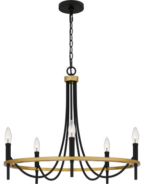 Quoizel LGR5026MBK 5-Light Chandelier, Legare