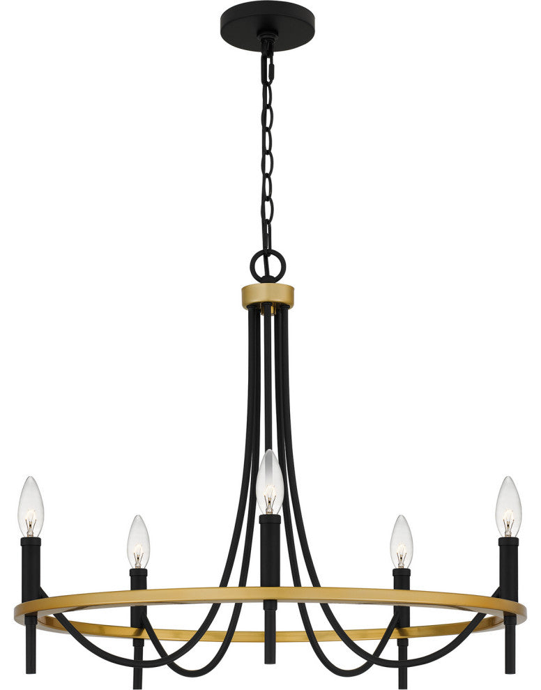 Quoizel LGR5026MBK 5-Light Chandelier, Legare