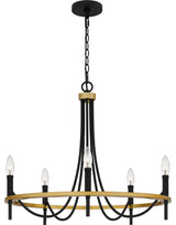 Quoizel LGR5026MBK 5-Light Chandelier, Legare