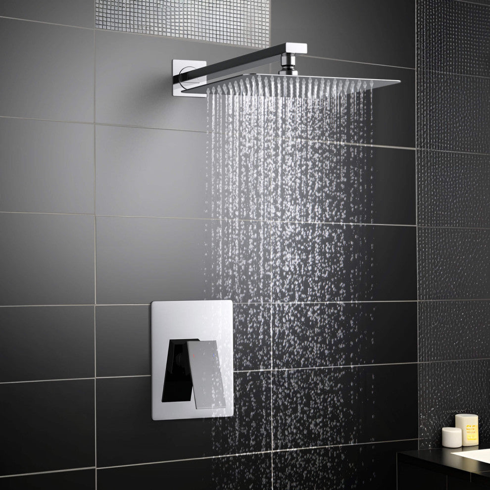 Cube Single Function Shower System, Rough, Valve, Chrome