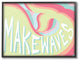 The Kids Room Make Waves Groovy Mermaid Typography Framed Giclee Art, 11"x14"