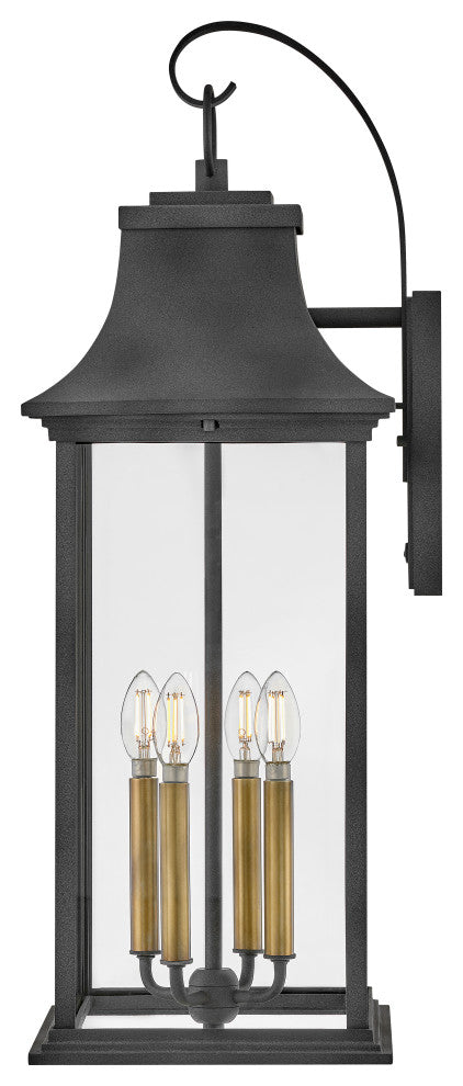 Hinkley Adair Large Wall Mount Lantern, Aged Zinc