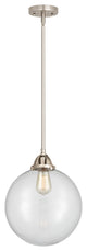 Beacon Mini Pendant, Brushed Satin Nickel, Clear, Clear