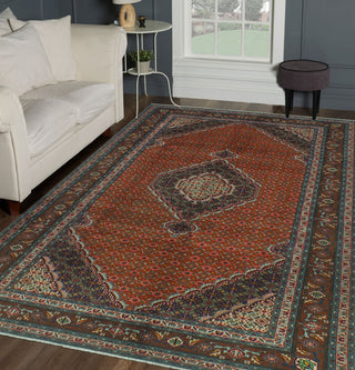 Fine Vintage Distressed Sabite Rust/Navy Rug, 6'4x9'5