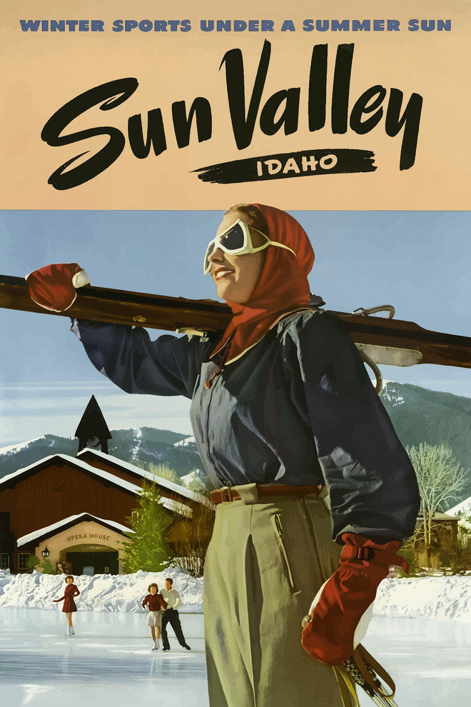 "Sun Valley Idaho" Painting Print on Wrapped Canvas, 24"x36"