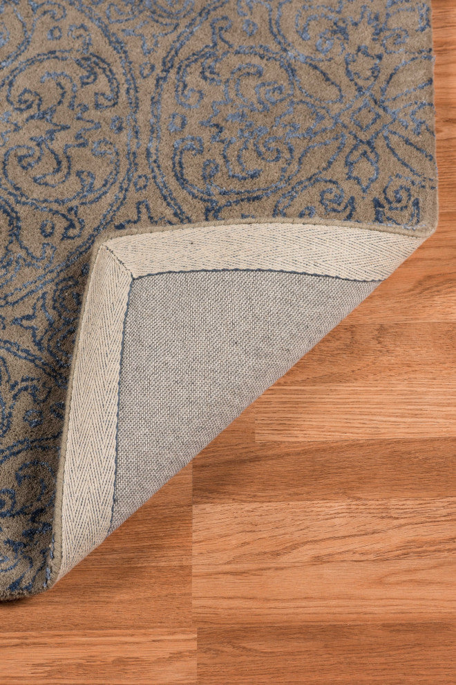 5" X8" X 0.5" Blue Wool Area Rug
