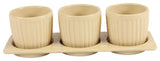 Gerbera Planter Set with Tray, Cream