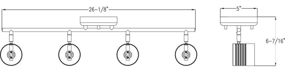 Kitson Collection Brushed Nickel 4-Head Multi-Directional Track