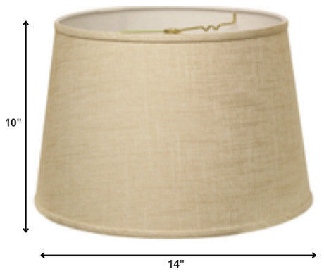 14" Light Wheat Rounded Empire Slanted Linen Lampshade
