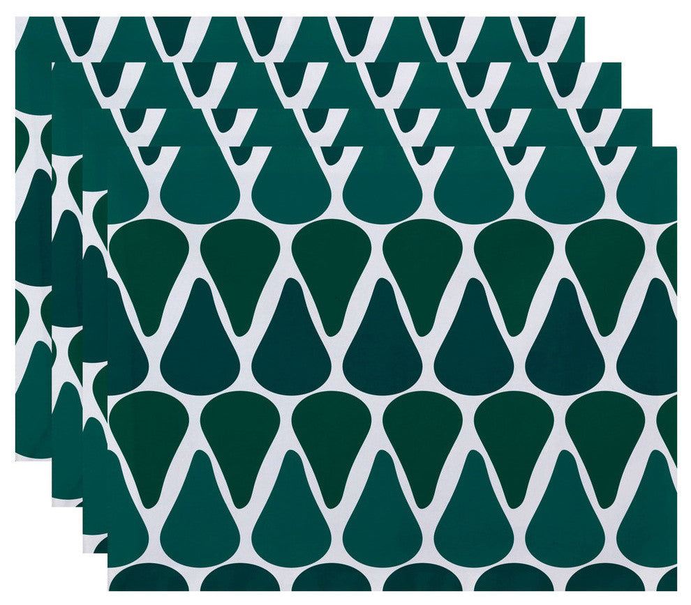 18x14-inch, Watermelon Seeds, Geometric Print Placemat, Teal (Set of 4)