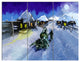 Winter Road and Night Sky, Landscape Triptych Canvas Art Print, 36x28, 3 Panels
