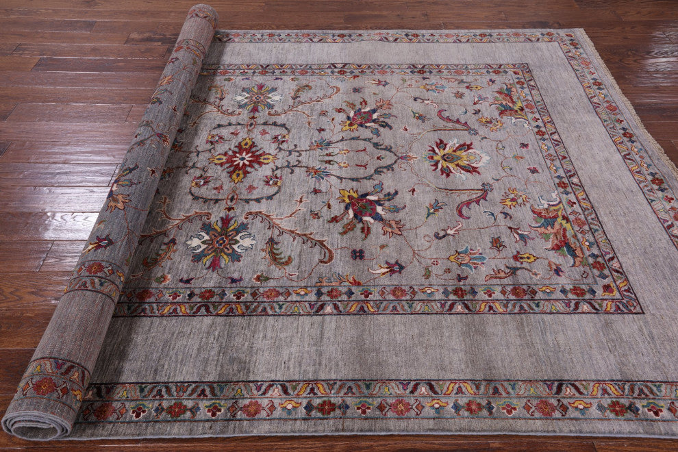 Handmade Persian Tabriz Wool Rug 6' 9" X 9' 8" Q7522